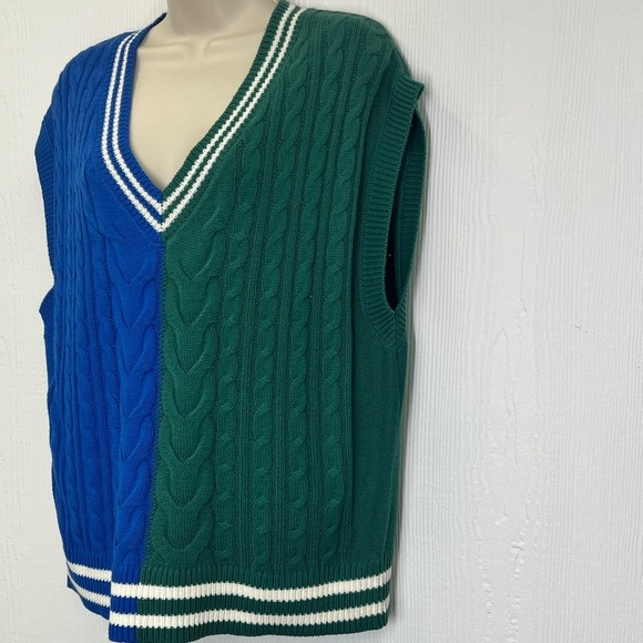 Wild fable - Cable Color-block V Neck Sleeveless Lightweight Sweater Size Small - Picture 6 of 11